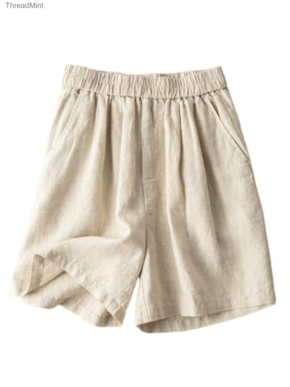 Wide Leg Linen Shorts High Waisted Pleated Women Casual Summer